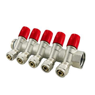 China OEM 2-6ways Brass Pex Manifold Customized Size / Normal Temperature Media For Floor Heating Parts for sale