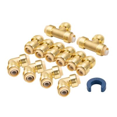 China OEM Push in Fitting Brass Coupling Quick Connector Push in Fitting Plumbing Waterpijp Push Fit Shark Bite Te koop