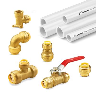 China Brass Push Fitting América do Norte Não Pb Push-to-connect Plumbing Fitting Elbow Pipe Fitting PEX COPPER livre de chumbo à venda