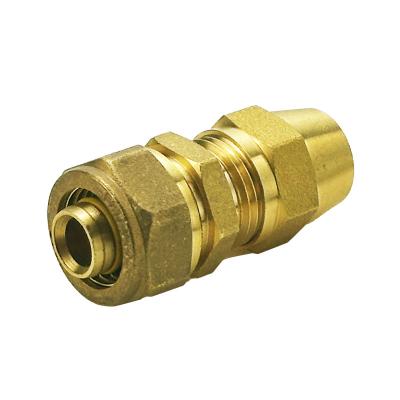 China Tubomart OEM Best Sale Gas Brass Screw Fitting Plumbing Brass Materials Gas Compression Fitting for sale