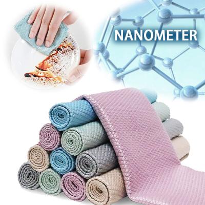 China SPIFIT 1pc Wave Pattern Child Safe Fish Scales Kitchen Miracle Nanoscale Netless Cleaning Cloths for sale