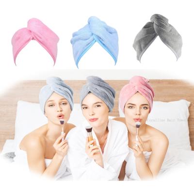 China Compressed Microfiber Dryer Cotton Shirt Hair Salon Turban Drying Towels Large Waffle Wrapped Bath For Woman for sale