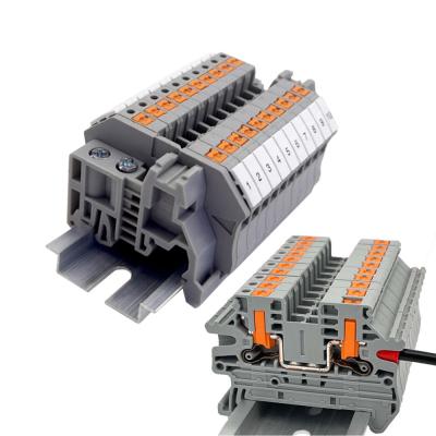 Cina PTV 2.5 Ingresso laterale Connessione push-in Morsetto a molla Kit di morsettiere per guida DIN Set 24A 800V in vendita