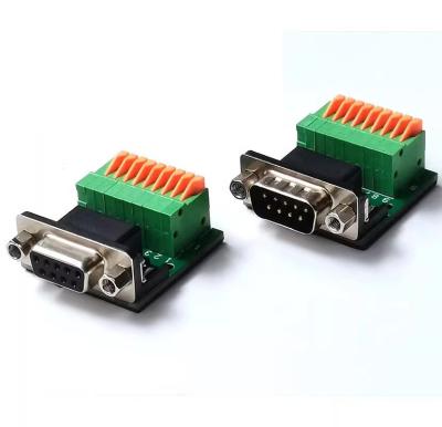 China DB9 D Sub 9 Pin Female Male RS232 Serial Adapter to Screw Terminal Blocks Breakout Board Without Cover for sale