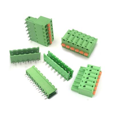 China 5.08mm Pitch Plug-in Screwless Terminal Blocks Plug Horizontal Wiring Entry for sale