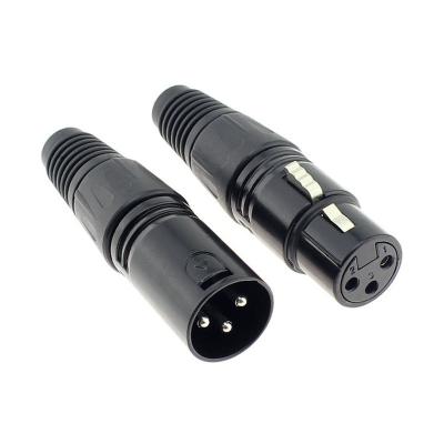 China 3 Pins XLR Microphone Audio Plug Jack Male Female Coupling Connector MIC Adapter for sale