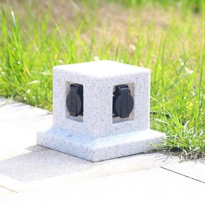 China Outdoor Garden In-ground Lawn Electrical Power Sockets Outlet Imitation Marble Polyethylene Plastic for sale