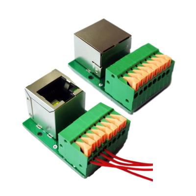 China 8 Pin Spring Crimping Terminal Blocks zu Netz RJ45 Jack Adapter PWB-Modul zu verkaufen