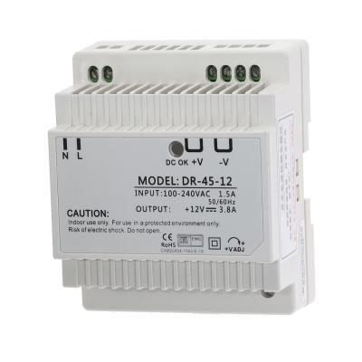 China DR-45-12 45W 12V 3.5A DC Output Din Rail Switching Mode Power Supply for sale