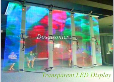 China Exposição de diodo emissor de luz transparente grande SMD do vidro 3535, parede video conduzida transparente de 1R1G1B P12 à venda