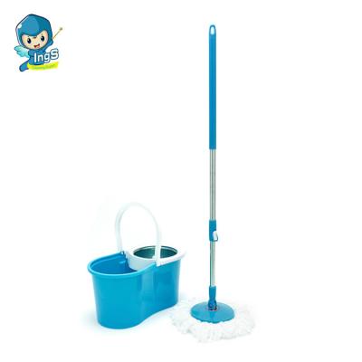 China Wholesale Fashion Sustainable Floor Manufacturer Microfiber Floor Broom China Rotating Cleaning Mop With Stainless Steel Bucket for sale