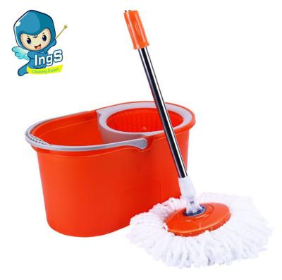 China Latest Design Sustainable Household Floor Cleaning Round 360 Rotation Broom Plastic Bucket Magic Broom for sale