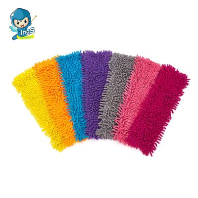 China Hot Selling Durable Dust Chenille Broom Replacement Head Home Cleaning Floor Cleaning Flat Broom Refill for sale