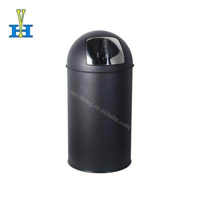 China 35L/50L Round Push Lid Kitchen Waste Bin Household Office Dust Bin Push Door Push Door Viable Rubbish Bin for sale