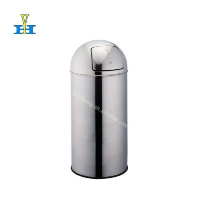 China Sale Kitchen Hotel Push Lid Dust Bin Household Garbage Bin Restaurant Push Door Viable Top Rubbish Bin for sale