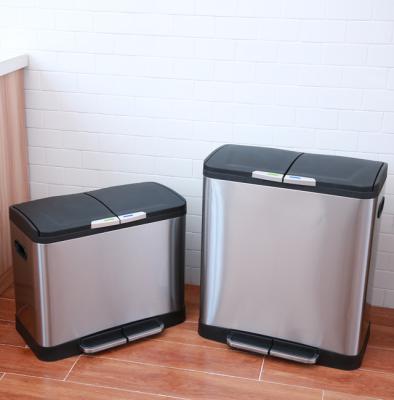 China Sustainable Stainless Steel Household Kitchen Recycling Garbage Bins for sale