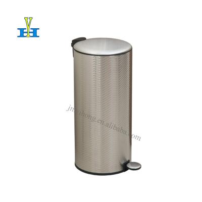 China 20L 30L High Capacity Stainless Steel Hotel Foot Pedal Trash Bin Office Kitchen Household Sustainable Waste Bins for sale