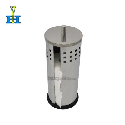 China Modern Standing Kitchen Household Bathroom Tissue Paper Holder Stainless Steel Roll Paper Towel Tube for sale