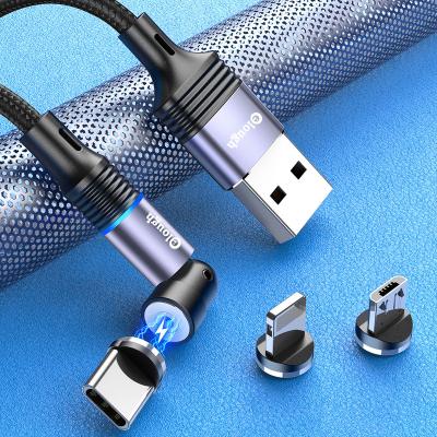 China 540Â ° Cheapest Magnetic Fast Rotation Cable Data Cable USB Charging Mobile Multi Heads Fast Charging 540 Degree Rotation Phone Cable for sale