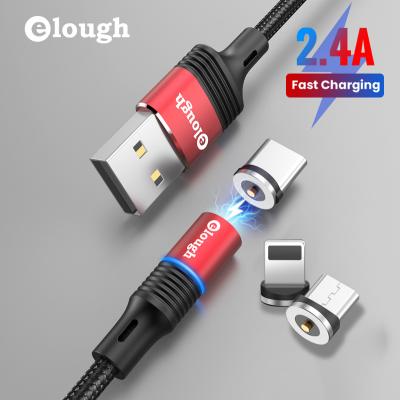 China MP3/MP4 Player Braided Type C Fast Cable OEM 360 Degree 3 In 1 Magnetic Micro/Type C/IP Cable To USB 2.4a Fast Charging Data For iPhone 2m for sale