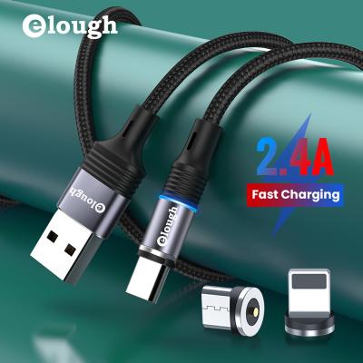 China Wholesale 3 MP3/MP4 Player 3 in 1 Magnetic Nylon Micro USB Cable 2.4a USB Cable 360 ​​Degree Fast Charging Cable For Mobile Phone for sale