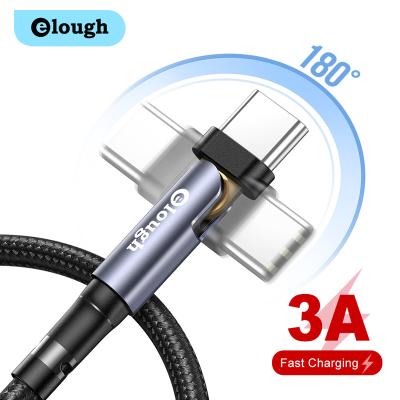 China 180Â ° Direct Selling 3a USB Fast Charging Cable Factory Fast Rotate 3A Data Cable 1m 2m USB To Type-C 180 Degree Elbow Mobile Phone Cable for sale