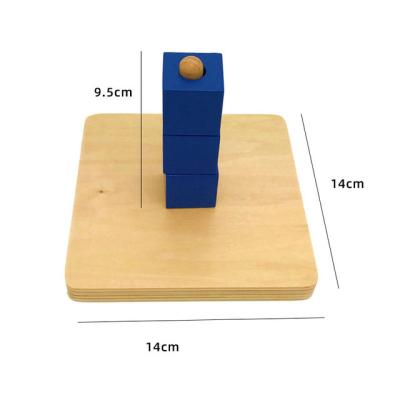 China Mitsubishi Wooden Body Toys Early Childhood Montessori Box Ring Three-color Cube Assorted Vertical Ring for sale