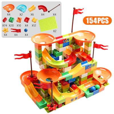 China Educational Deformation Block Maze Ball Track Building Blocks Funnel Slide Blocks DIY Assembly BricksToy For Kids Gift for sale