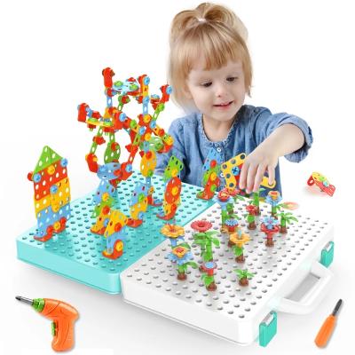 China Educational wholesale 3D toys deformation children's puzzle disassembly building block screw nut electric drill jigsaw puzzle for sale