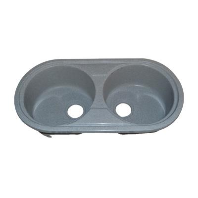 China Newer Style Modern Simple Faux Stone Double Bowl Sink For Kitchen Use for sale