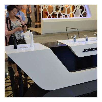 China Modern Luxury Design Stone Marble Artificial Look Front Reception Desk for sale