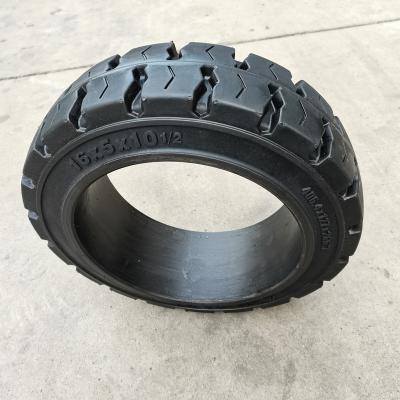 China Diesel Forklift 21X7X15 16X5X10.5 16X6X10.5 18X7X12 1'8 Solid Tires With High Stability Press On Solid Tire For For Electric Forklifts for sale