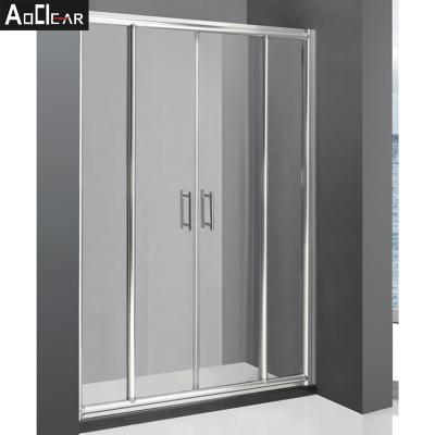 中国 2 Pivot Glass Hotel Shower Enclosure Aluminium Alloy Frame Electroplate 販売のため