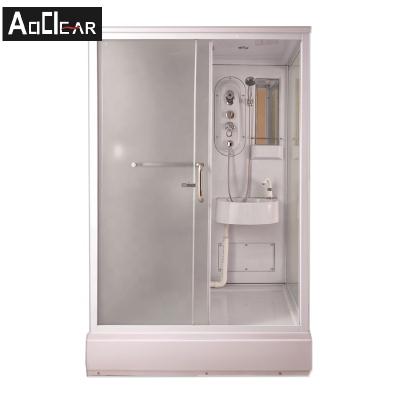 China Acrylic Modular Bathroom Pods Tempered Glass MS-9015 3D Model Design à venda