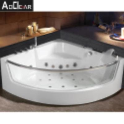 China 135X135X58cm corner whirlpool bathtub bathroom space-saving massage whirlpool bathtub for 2 person for sale