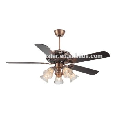 China Best Contemporary Breezelux Porcelain Ceiling Fan With Light Tension For Ceiling Fan Small Chandelier Led for sale