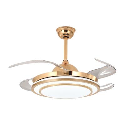 China Breezelux Modern Design 42inch Blades Chandelier Modern Retractable Folding Ceiling Fan for sale