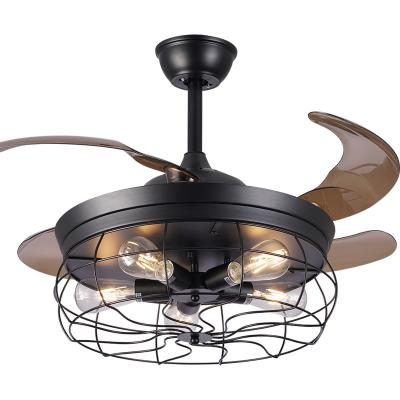 China Breezelux Modern Hot Selling Retractable Ceiling Fan With Glass Bulbs for sale