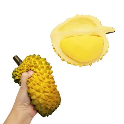 China Stress Relax Promotional Busy Person Physical Simulate Fruit Stress Ball Silicone Durian Soft Rubber Squeeze Toys For Kids for sale