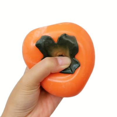 China Stress Relax 2023 New Eva Foam Soft Rubber Fruit Ball Anti Squeeze Promotion Fruit Shape Rubber Ball Squeeze Persimmon Ball for sale