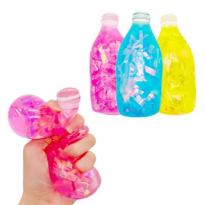 China Stress Relax Bottle Shape Jelly Ball Reliever Stretchy Soft Cute Squishy Squeeze Fun Child Antistress Toy Gift for sale