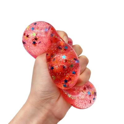 China Stress Relax Kawaii Wholesale Squeezing Gel Glitter Filled Stress Balls Toys for sale