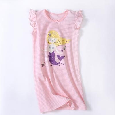 China Summer Pajamas Family Short Sleeves Thin Girls Breathable Pajamas for sale