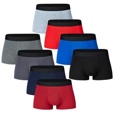 China Men's Mid Size Solid Color Breathable Boxers Underwear Pure Cotton Breathable Boxers Underwear for sale