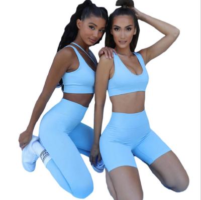 China 2021yoga suits breathable with underwear on top sportswear women's yoga wear female yoga pants suit for sale