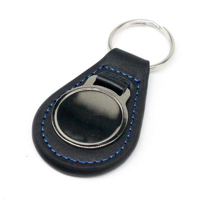 China Custom Low Moq Gift Black Leather Key Chain With Car Brand Logo for sale