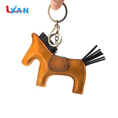 China Crafty Gift Making Leather Horse Brand Vintage Key Chain Custom Key Chain for sale