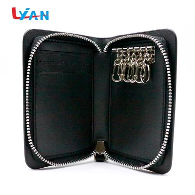 China Best High Quality Selling Custom Leather Card Pack Key Chain Key Holder Ring Case Smart Wallets for sale