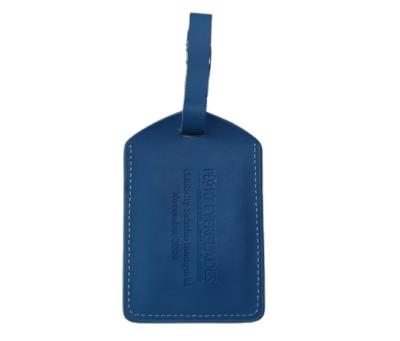 China Trendy maker blue custom leather luggage tag. for sale