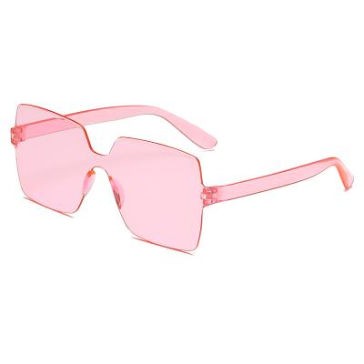 China Other men's and women's one-piece sunglasses candy color ocean lens shape sunglasses fashion for sale